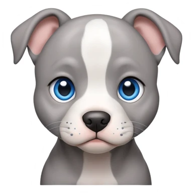 Grey pitbull puppy with blue eyes sticker