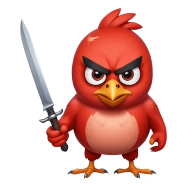the killer angry bird red with knifes sticker