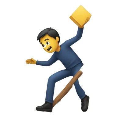 Person falling down the stairs sticker