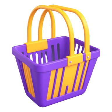 purple 3D shopping basket sticker