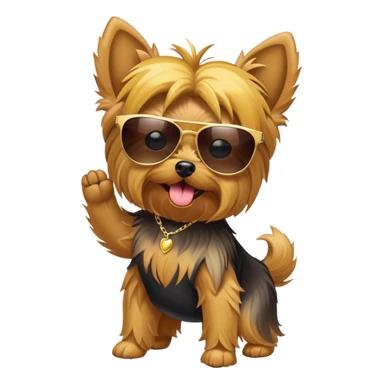Yorkie with sunglasses twerking sticker