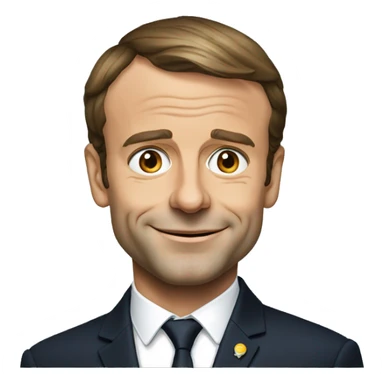 Emmanuel Macron with glass sticker