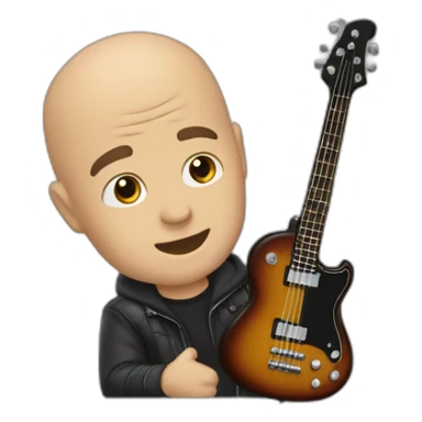 But the bass guitar player is bald sticker