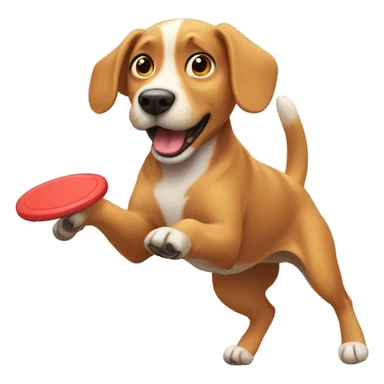Dog catching frisbee sticker