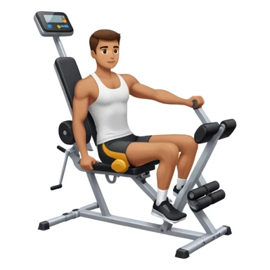 guy using seated leg-extension machine sticker