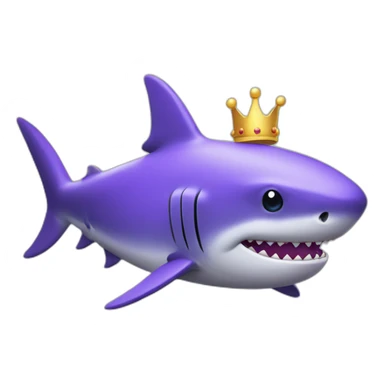 Purple shark with a crown sticker