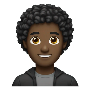 Curly black haired man with brown eyes sticker