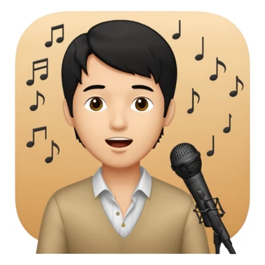 light black hair man singing sticker