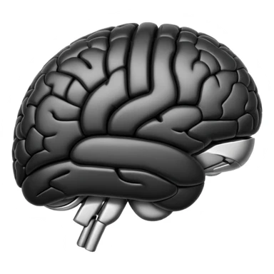   Create an emoji in which it is representing AI brain in black color professional and luxury brand type sticker