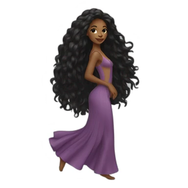 Beautiful Black women long hair dancing sticker