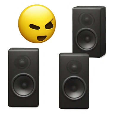 yellow emoji stealing a set of speakers sticker