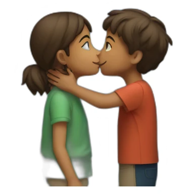 a boy kissing a girl into the mountains sticker