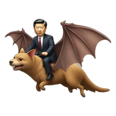 President Xi riding a animal bat with wings sticker