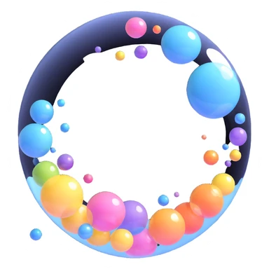 large soap bubble surrounded by tiny bubbles sticker