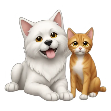 kat met een hond sticker