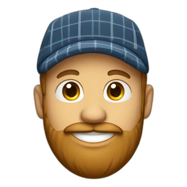 smiling guy beard in plaid hat sticker