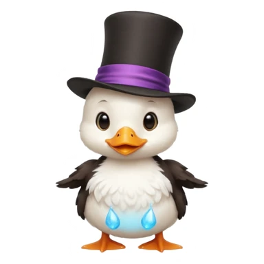 white baby duck with magician hat
 sticker