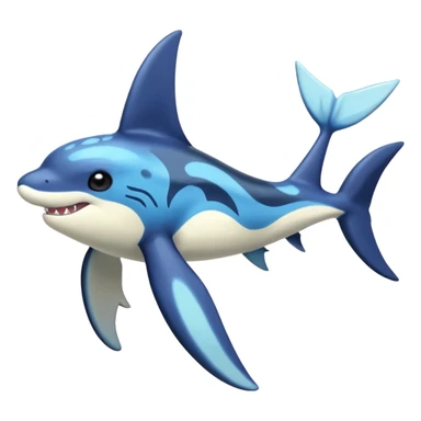 Black and white smooth glossy soft hot spotted Dialga-Orca-Sharpedo-Umbreon-Vaporeon-Pokémon-Fakémon-fusion-hybrid-creature (full body), 4-legged,  sticker