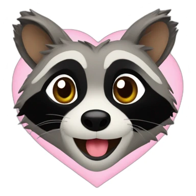 raccoon heart sticker