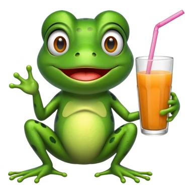 лягушка с соком, наблюдающая хаос sticker