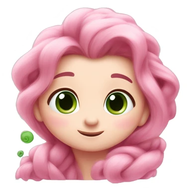cute hamilion from Rapunzel, color: pink + green sticker