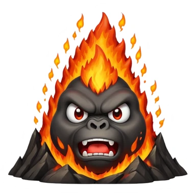 can i have an image of an angry volcano erupting with an angry face. dont make it look like a garilla sticker