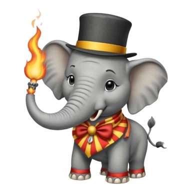 elephant  vintage-circus-performer-spitting-fire sticker