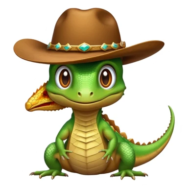 Lizard with a  cowboy hat sticker