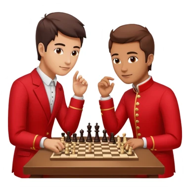 man chess players in red outfits sticker