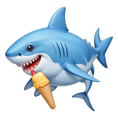 Shark with a popsicle  sticker