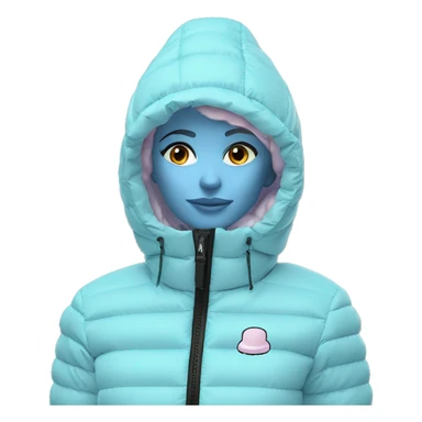 Women's padded jacket pastel blue sticker