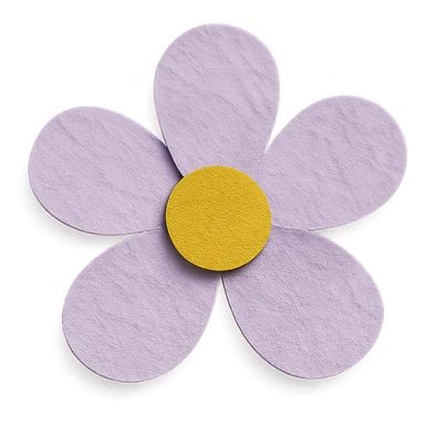 transparent flower, layered and textured paper craft style sticker
