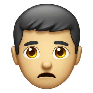 a Person looking down with fear in his face drops of perspiration sticker