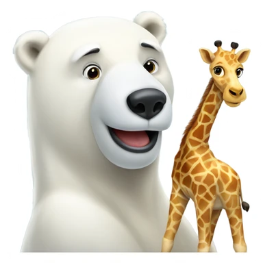Polar bear and giraffe sticker