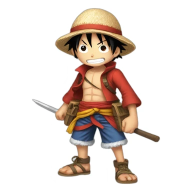 Mini luffy au combat sticker