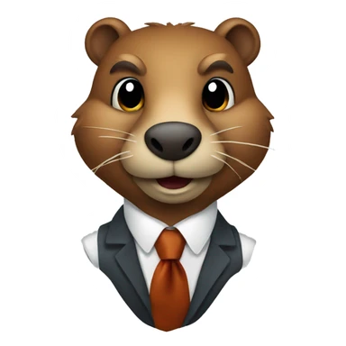 beaver with a tie sticker