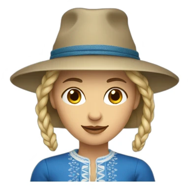 estonian woman with traditional hat sticker