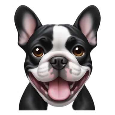 Black French bulldog smile  sticker