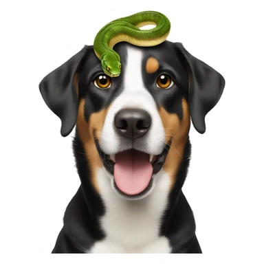 snake on a dogs head sticker