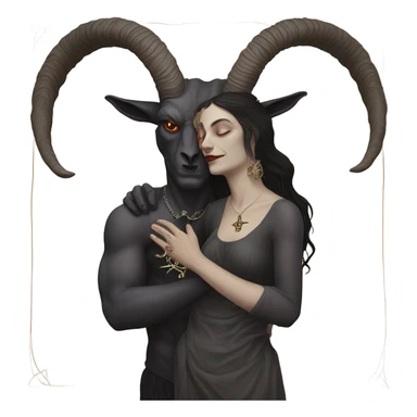 Baphomet and the lovers card sticker