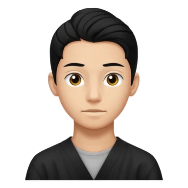 homme cheveux noir long attaché sans cheveux dépassant  16 ans, un peu bronzé sticker