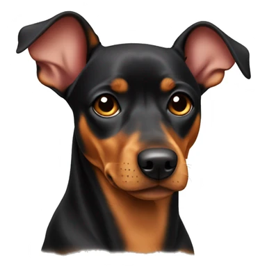 black tan pinscher big ears sticker