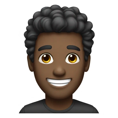 dark hair white guy with powder puff and big smile sticker