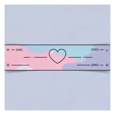 pastel emo banner with a heart accent, cute, expressive, minimal, variation 1 sticker