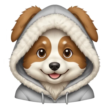 Dog wearing a hoodie ￼ sticker