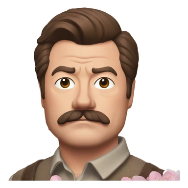 Ron Swanson cherry blossoms  sticker