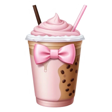 light pink bow on light pink bow on a ice coffe sticker