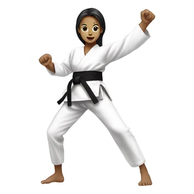 Taekwondo girl doing her pomsae sticker