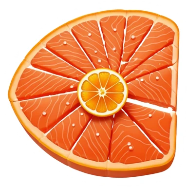 create a Slice of Salmon

Camera angle: slightly elevated top-down view with a gentle bird’s-eye perspective (about 15–20°), identical perspective and scale sticker