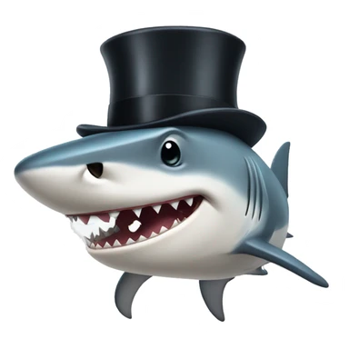 shark with mustache and monocle and top hat sticker
